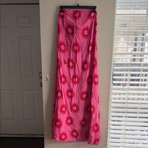 Women's Pink Sunburst Maxi Skirt
